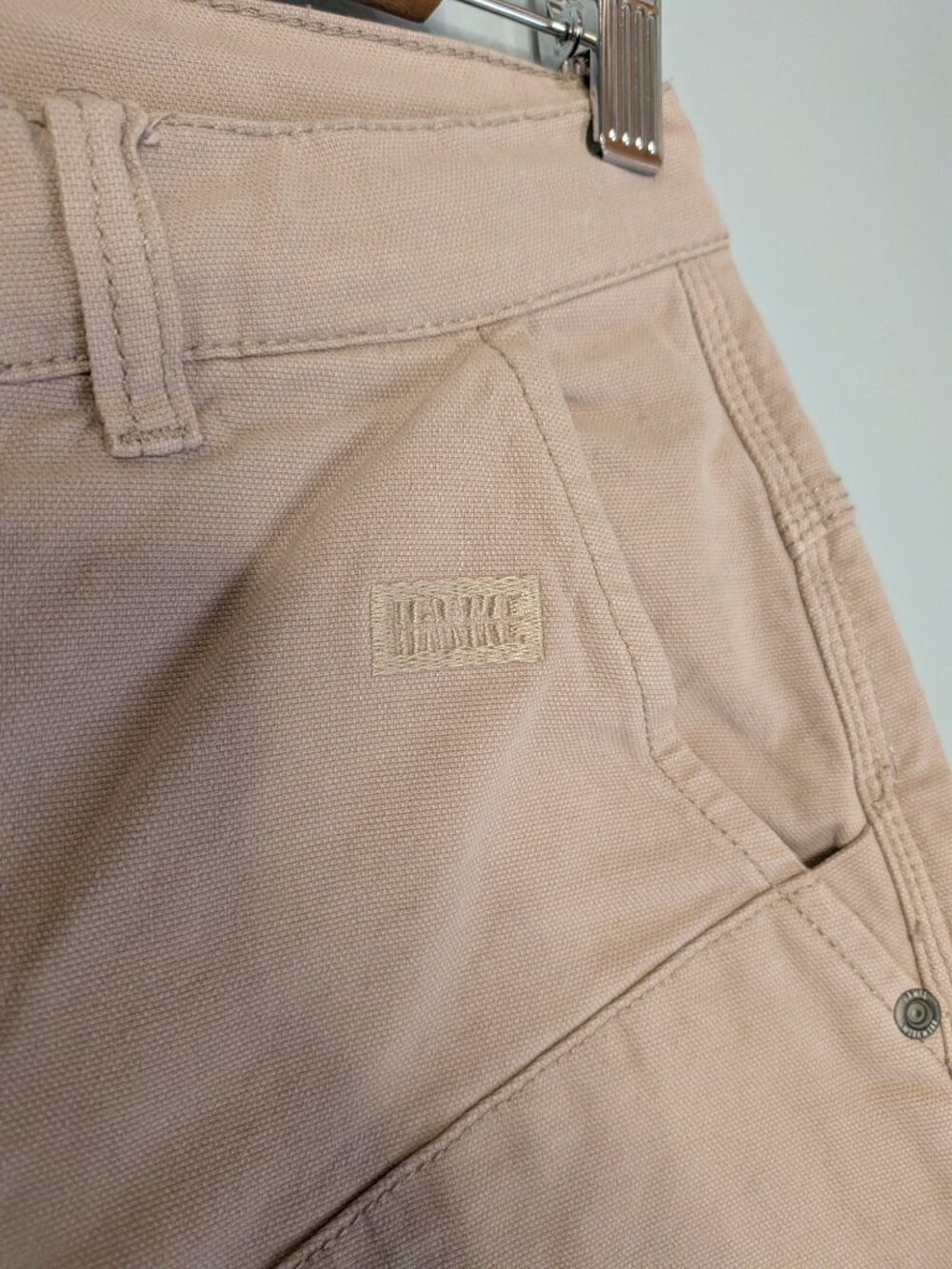 NWT Hawke Prime Pro Shorts Mens 32 Beige Chino Cotton Canvas Stretch Workwear - Picture 3 of 8